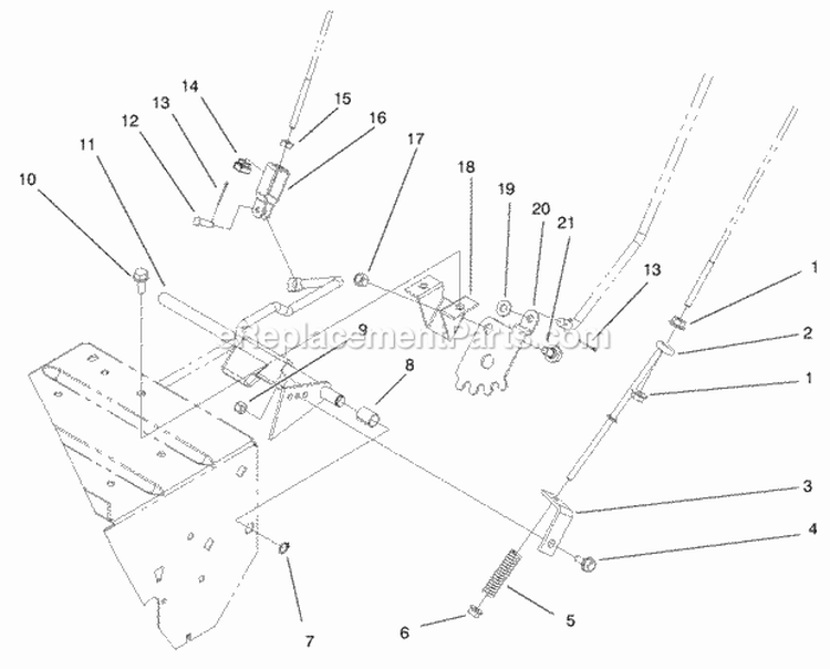 Linkage And Traction Assembly Diagram and Parts List for 28230 000000001-000999999 - 2000 Lawn Boy Snow Blower